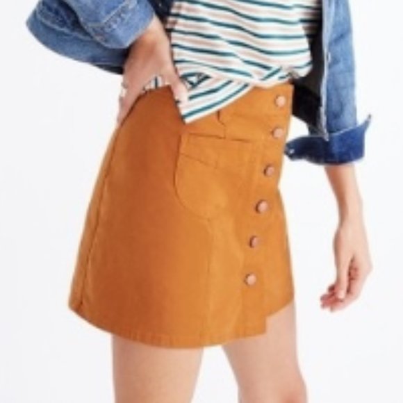 Madewell Garment-Dyed Patch-Pocket Skirt, Size 6